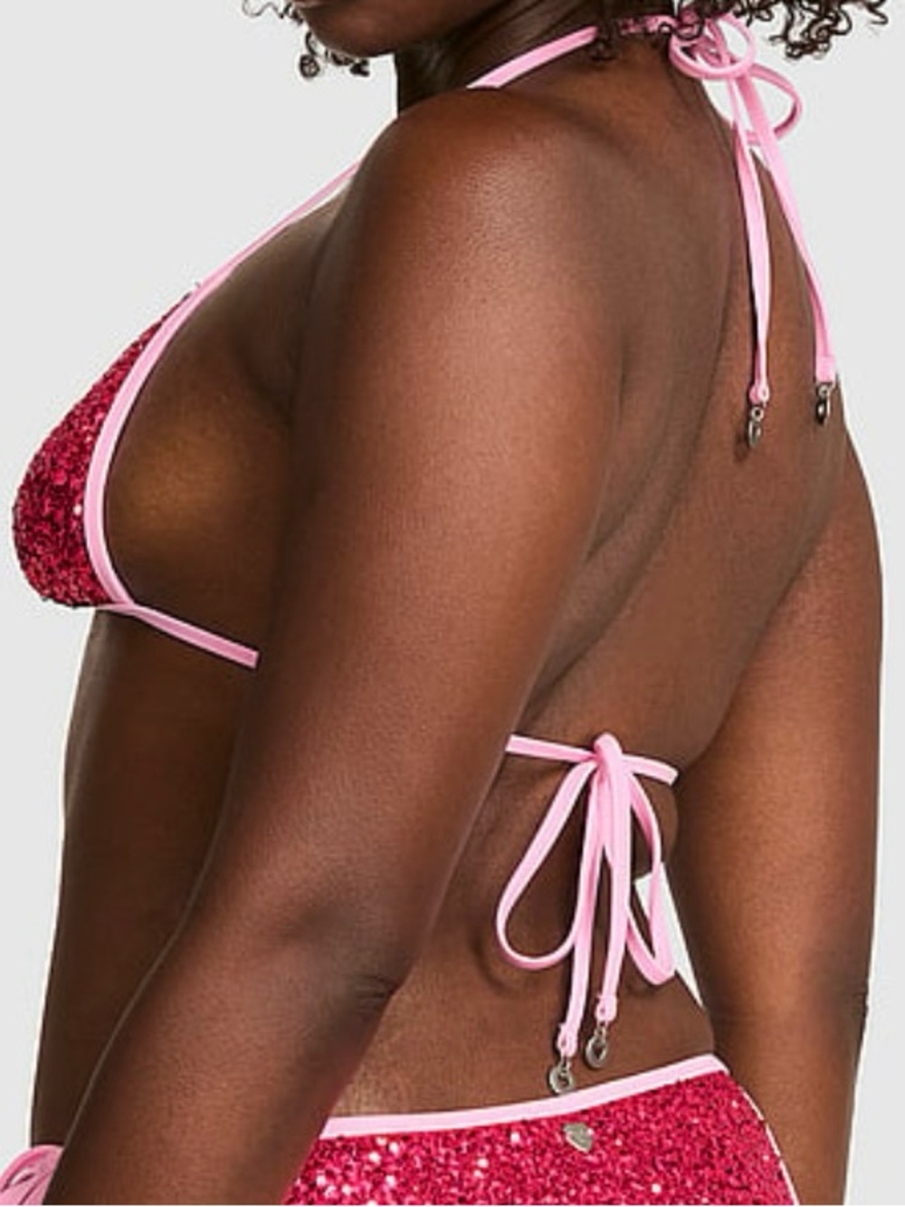 New Victorias Secret PINK Sequin Bikini Top Elle SOLD OUT Legally Blonde - Picture 2 of 5
